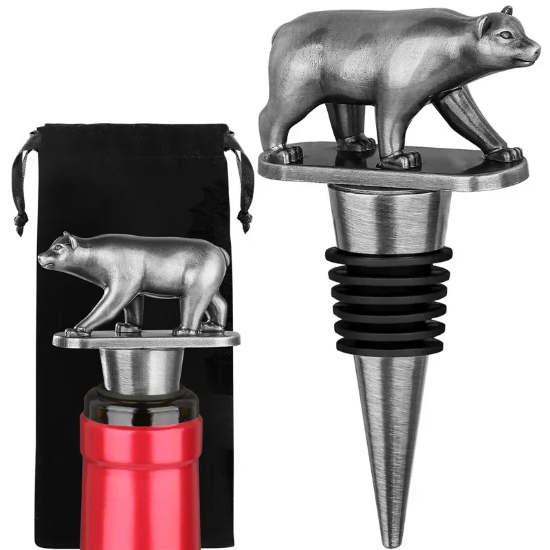 Kitchen Gadgets Club - Taşınabilir Metal Ayı Şeklinde Şarap Tıpası,