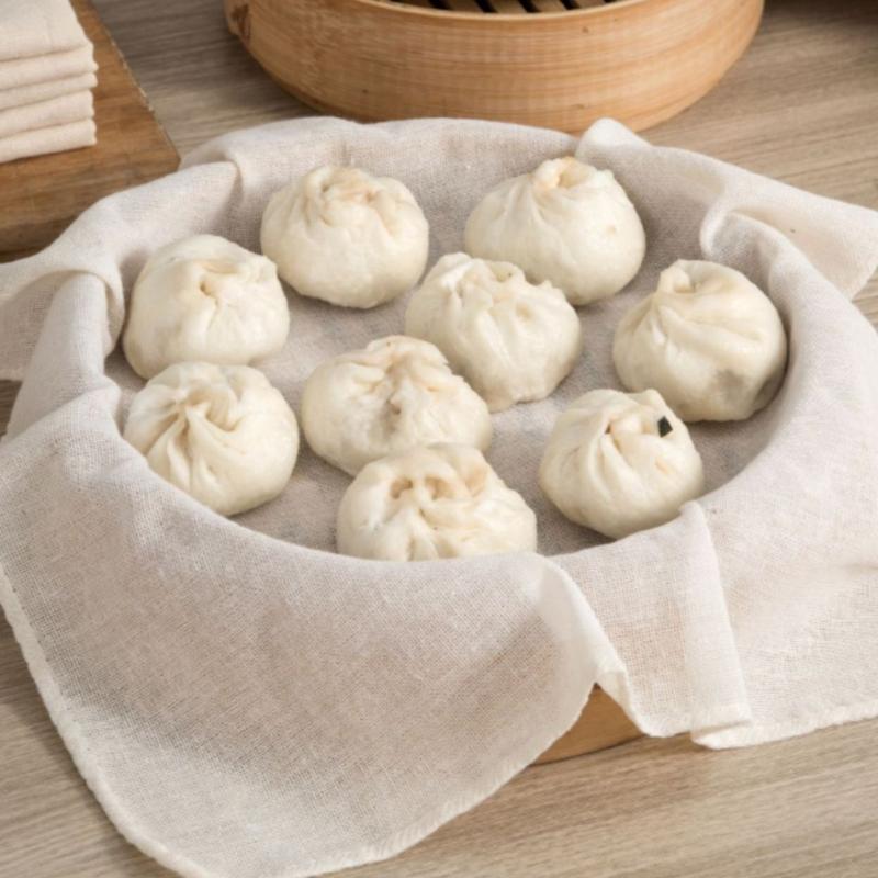 Silicone Baking Mat - 3 adet yuvarlak saf pamuklu buharlı