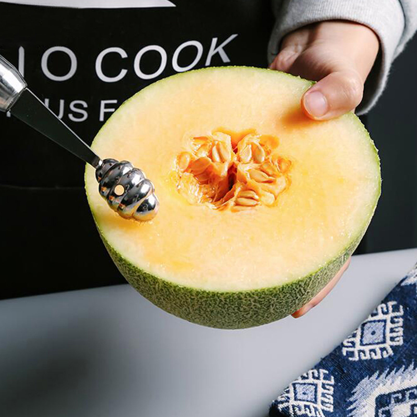 Kitchen Home Gadgets - 1 Adet Paslanmaz Çelik Meyve Kepçesi,