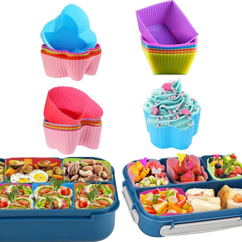 Silicone Baking Mat - 8 adet silikon öğle yemeği kutusu